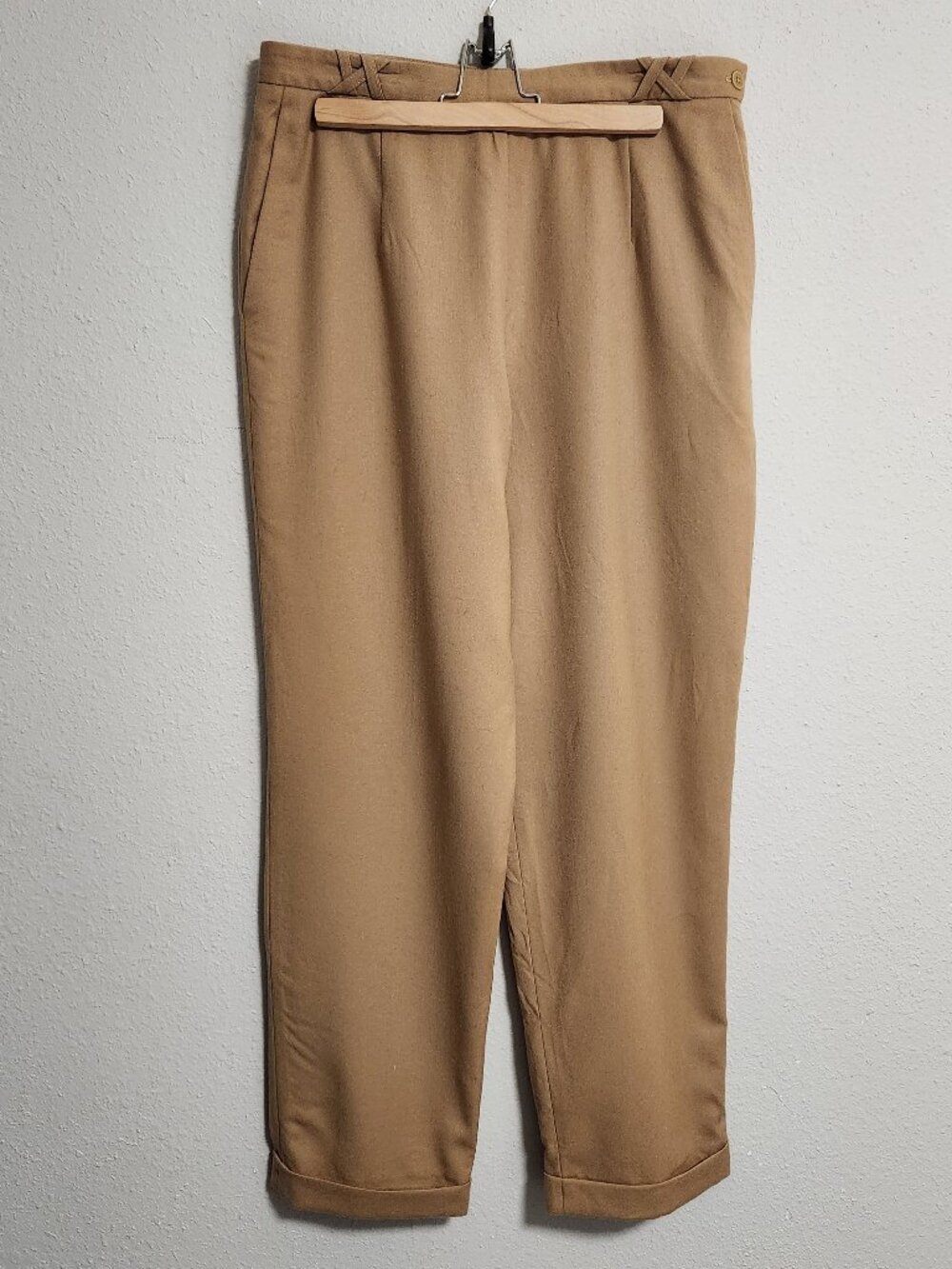 Talbots | Camel Tan Italian Wool Cuffed Slacks Trousers Pants 14